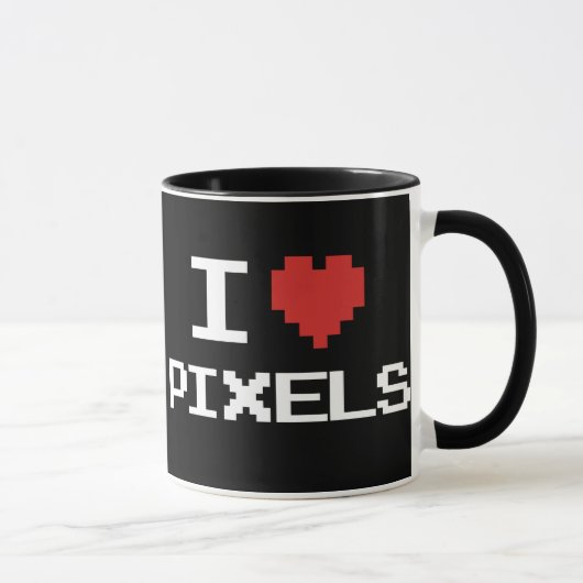 Pixel der Liebe I pixelated Herz retro Gamer 8bit Tasse (Rechts)