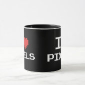 Pixel der Liebe I pixelated Herz retro Gamer 8bit Tasse (Zentrum)