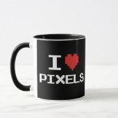 Pixel der Liebe I pixelated Herz retro Gamer 8bit Tasse (Links)