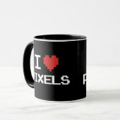 Pixel der Liebe I pixelated Herz retro Gamer 8bit Tasse (Vorderseite Links)