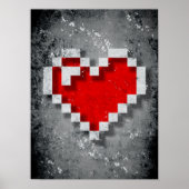 Pixel des roten Herzens Poster (Vorne)