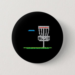 Pixel Disc Golf Frisbee Golfer Frolf Männer Jungen Button