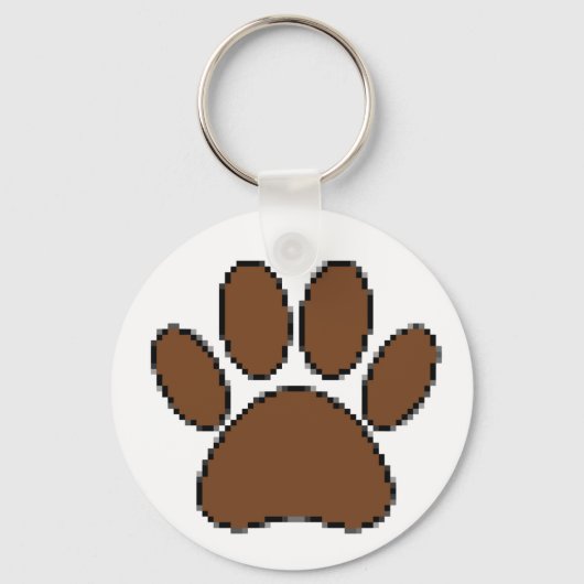 Pixel Dog Paw Print Schlüsselanhänger (Vorderseite)