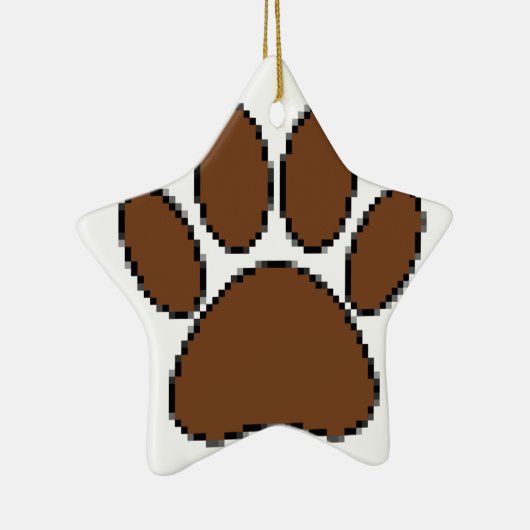 Pixel Dog PW Print Keramik Ornament (Rechts)