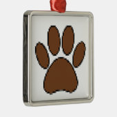 Pixel Dog PW Print Silbernes Ornament (Rechts)