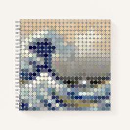 Pixel dot "The Great Wave" Notizblock
