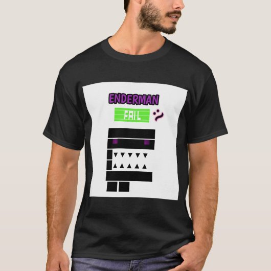 Pixel Enderman Versage Shirt - Funny Gamer Retro T (Vorderseite)
