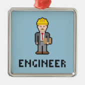 Pixel Engineer-Ornament Silbernes Ornament (Vorne)