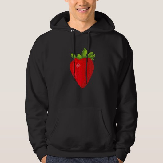 Pixel-Erdbeere Hoodie (Vorderseite)