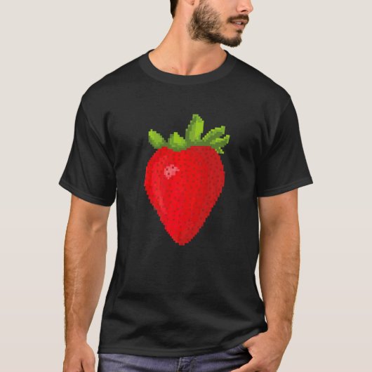Pixel-Erdbeere T-Shirt (Vorderseite)