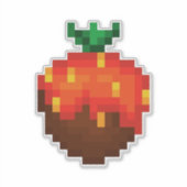 Pixel-Erdbeere überzogene Schokolade  Aufkleber (Vorderseite)