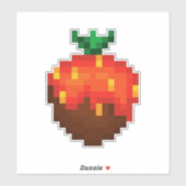 Pixel-Erdbeere überzogene Schokolade  Aufkleber (Blatt)