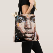 Pixel face design abstract feminine portrait tasche (Von Nahem)