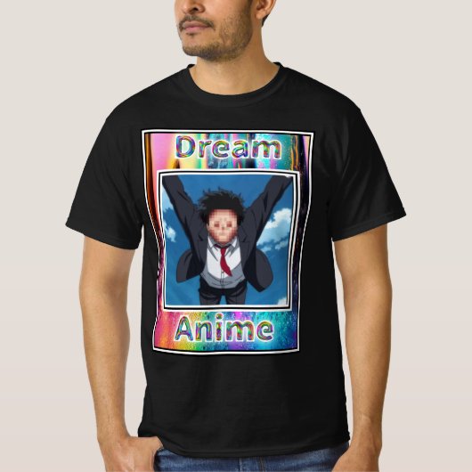 Pixel Face Dream Anime T-Shirt (Vorderseite)