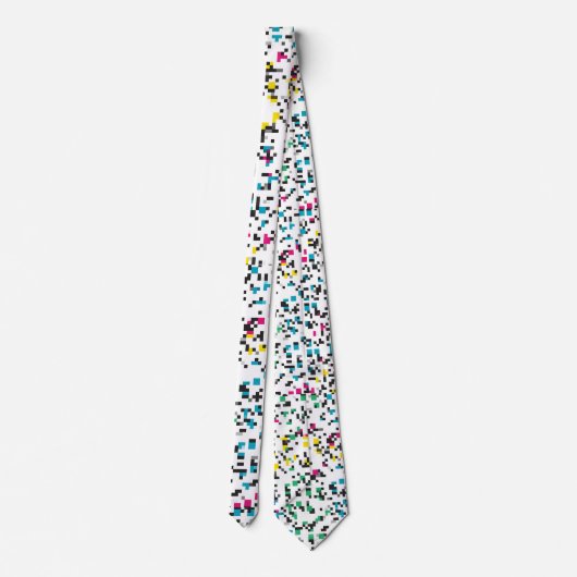Pixel Farbe Blöcke Glitch Neck Tie Krawatte (Rückseite)