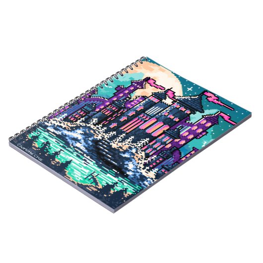 Pixel farbige Burg Notizblock (Linke Seite)