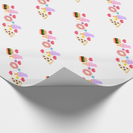 Pixel-Fertigkost-Kunst Geschenkpapier (Ecke)