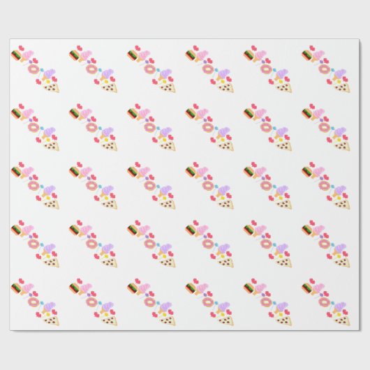 Pixel-Fertigkost-Kunst Geschenkpapier (Flach)