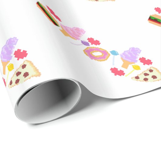 Pixel-Fertigkost-Kunst Geschenkpapier (Rolleneckpunkt)