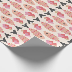 Pixel-Fisch- und Herz-Muster Geschenkpapier