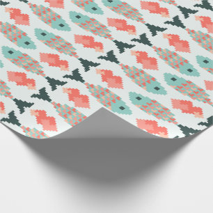 Pixel-Fisch- und Herz-Muster Geschenkpapier