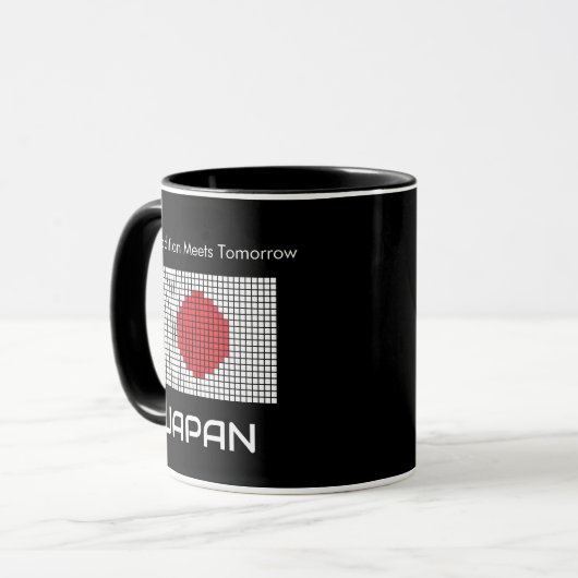 Pixel-Flagge Japans Tasse (Vorderseite Links)
