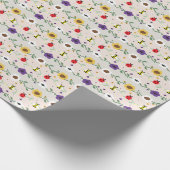 Pixel Floral Garden Pattern Geschenkpapier (Ecke)