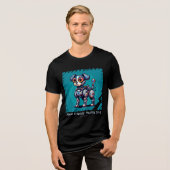 Pixel Friends: Mecha Dog (Man Tshirt)(FunnyTshirt) Tri-Blend Shirt (Vorderseite voll)