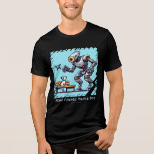 Pixel Friends: Mecha Dog (Man Tshirt)(FunnyTshirt) Tri-Blend Shirt