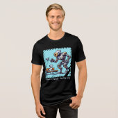 Pixel Friends: Mecha Dog (Man Tshirt)(FunnyTshirt) Tri-Blend Shirt (Vorderseite voll)