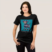 Pixel Friends: Mecha Dog (Robot Dog) (Frauenhemd) Tri-Blend Shirt (Vorderseite voll)