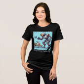Pixel Friends: Mecha Dog (Robot Dog) (Frauenhemd) Tri-Blend Shirt (Vorderseite voll)