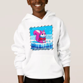 Pixel Friends: Winter Wonderland #6 Rosa Eichhörnc Hoodie