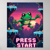 Pixel-Frosch-Arcade-Poster – Retro-8-Bit-Gaming Poster (Vorne)