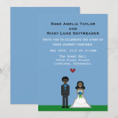 Pixel Gamer Bride & Groom Wedite Einladung (Vorne/Hinten)