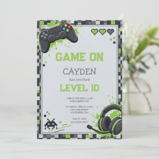 Pixel-Gamer-Controller-Party-Geburtstag Einladung