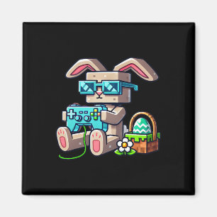 Pixel-Gamer-Hasen-Ostern für Kinder, Jugendliche u Magnet