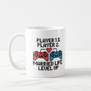 Pixel-Gamer-Hochzeitskunst Kaffeetasse