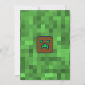 Pixel Gamer Level Up Birthday Einladung (Rückseite)