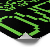 Pixel Gamer Skull Game Over Retro Video Game Arcad Poster (Ecke)
