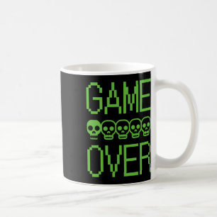 Pixel-Gamer-Totenkopf Game Over Retro-Videospiel A Kaffeetasse