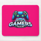 Pixel Gamers Team - Neon Glitch Effekt Mousepad (Vorne)