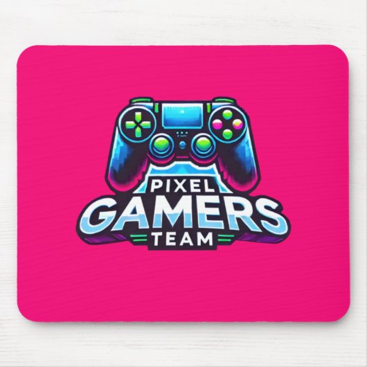 Pixel Gamers Team - Neon Glitch Effekt Mousepad (Vorne)