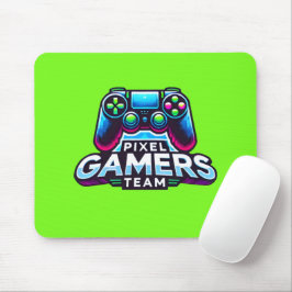 Pixel Gamers Team - Neon Green Glitch Mousepad