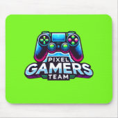 Pixel Gamers Team - Neon Green Glitch Mousepad (Vorne)