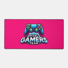 Pixel Gamers Team - Neon Pink Gaming Schreibtischunterlage