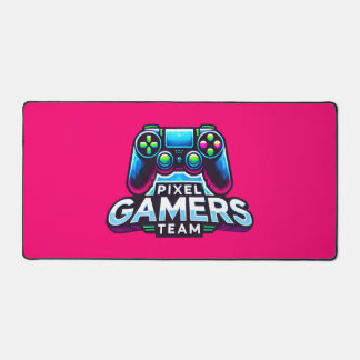 Pixel Gamers Team - Neon Pink Gaming Schreibtischunterlage