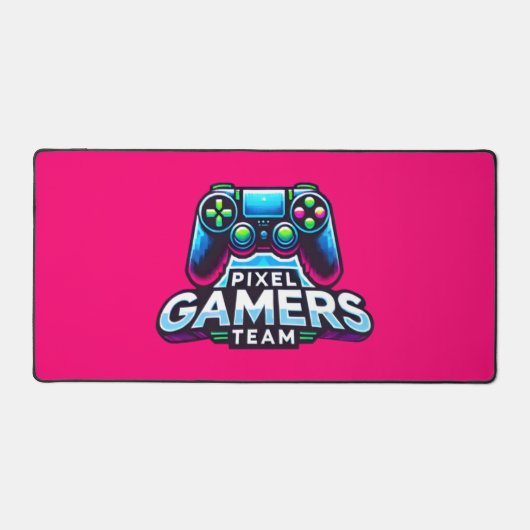 Pixel Gamers Team - Neon Pink Gaming Schreibtischunterlage (Vorderseite)