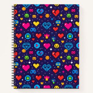 Pixel-Gaming-Ästhetik-Hardcover-Journal Notizblock