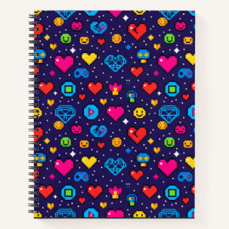 Pixel-Gaming-Ästhetik-Hardcover-Journal Notizblock